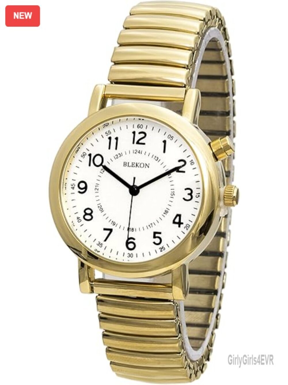 Analog Display Wrist Watch with Light Up Dial, Glow in the Dark, Push Button
